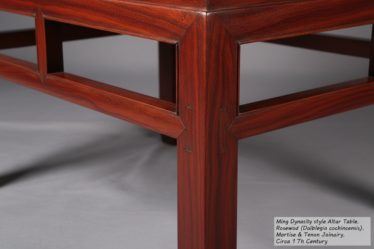 红酸枝条案 · 供奉雅器