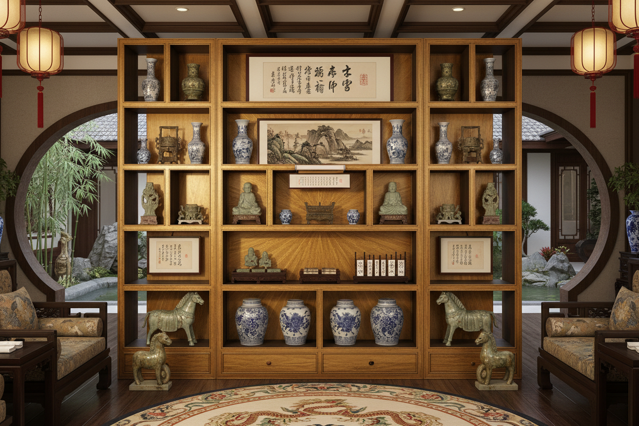 金丝楠木博古架